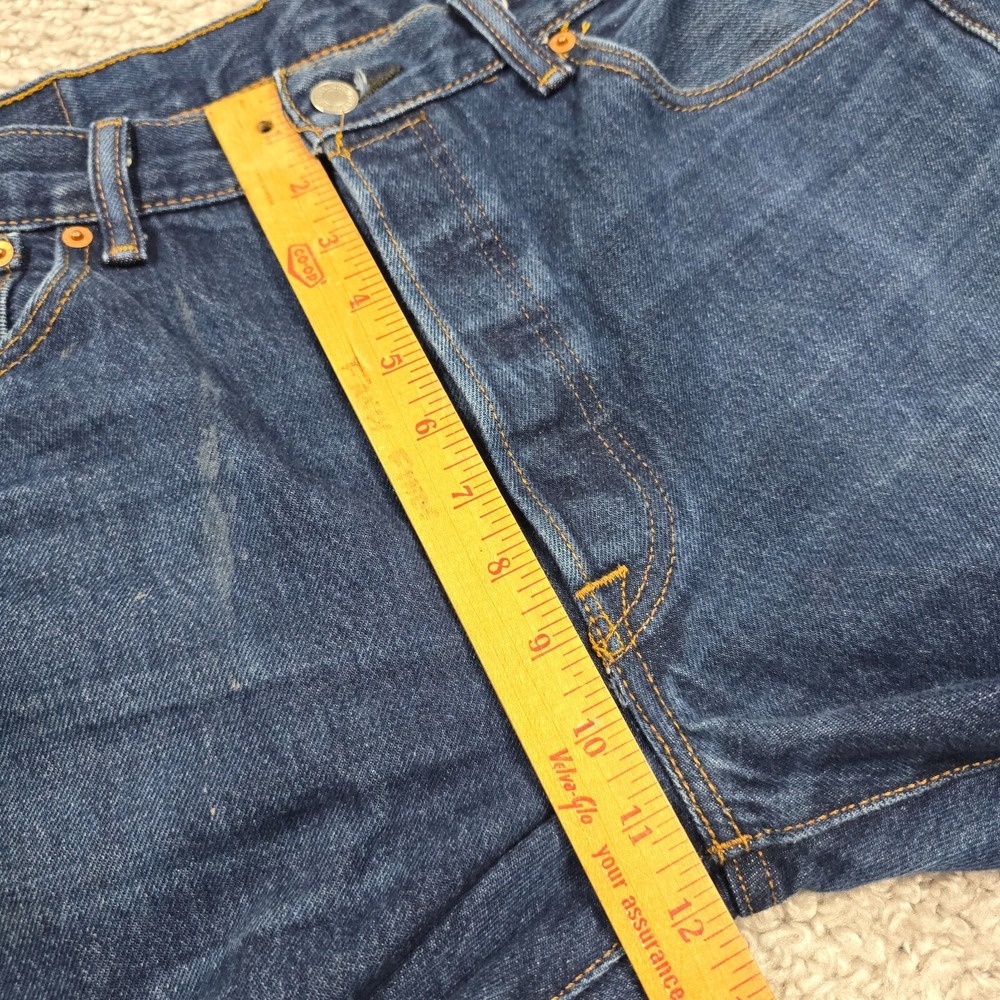 Levi's 501 Jeans Men 35x32 (Fits 32x29) Dark Wash Button Fly Straight Leg Rugged - Picture 11 of 14
